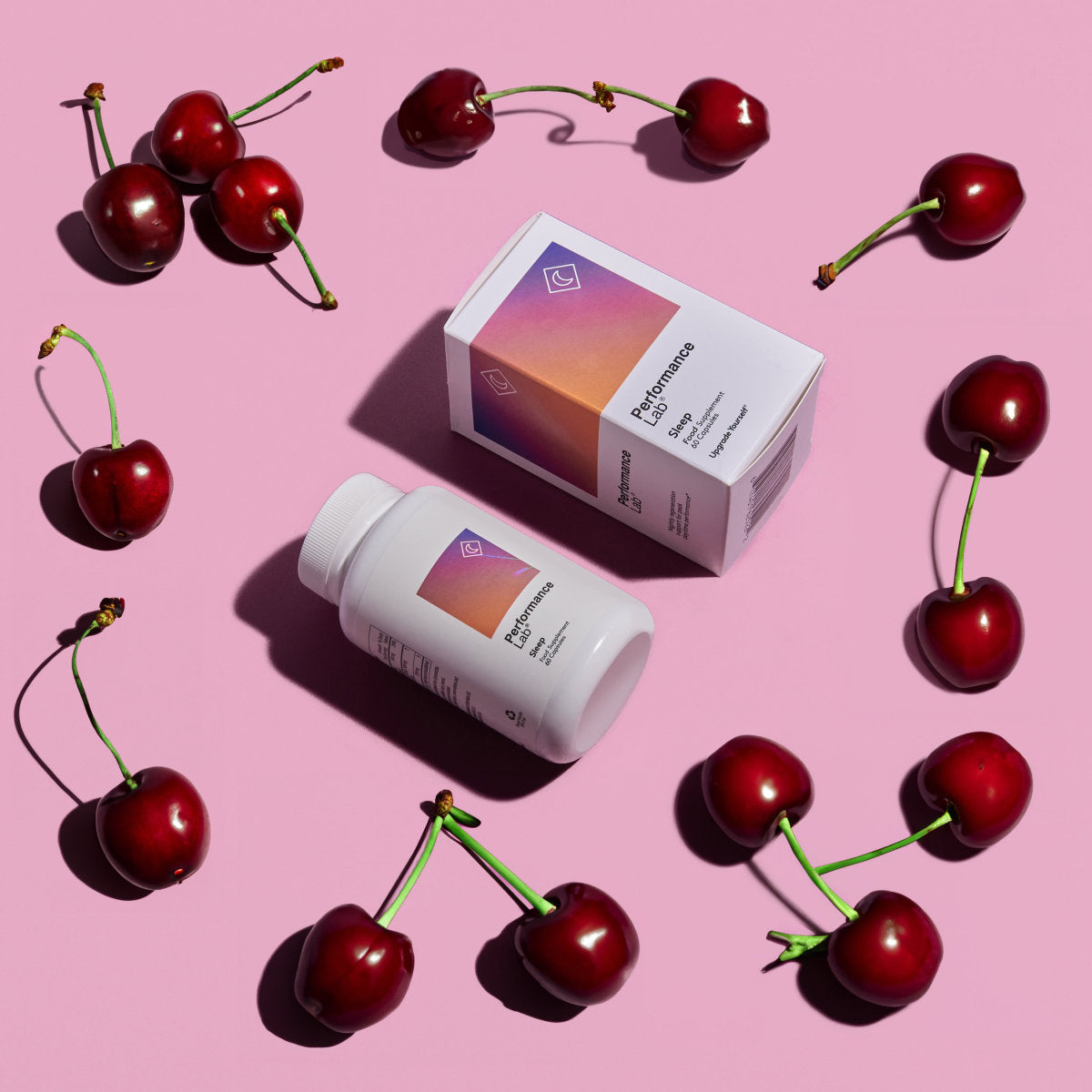 image of Performance Lab® Sleep surrounded by cherries
